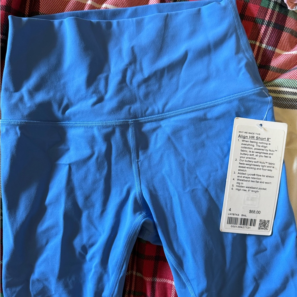 NWT Lululemon Athletica Align HR 8” Shorts Blue Nile